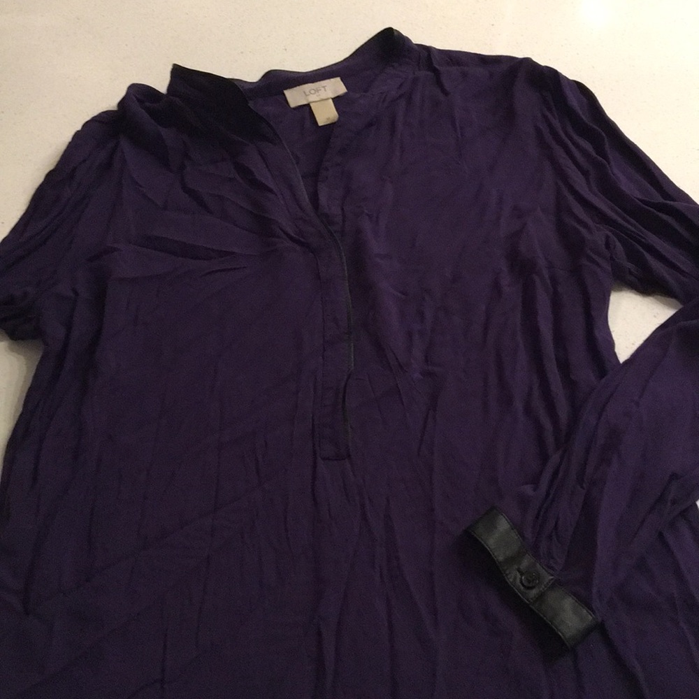 Loft mandarin collar blouse